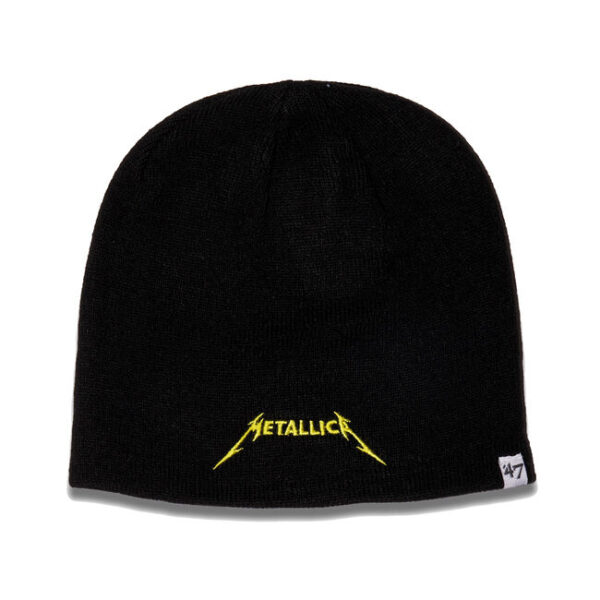 Yellow Metallica Logo Uncuffed Beanie