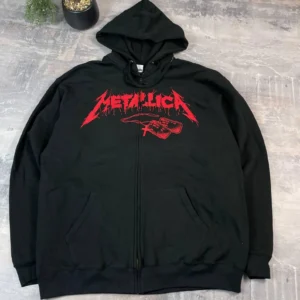 Metallica Printed Zip-Up Hoodie